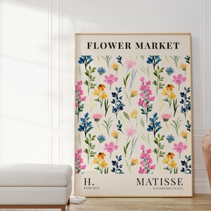 Colourful Flower Market Henri Matisse Watercolour Print, Boho Home Decor, Plant Wall Art, Flower Prints, A5/A4/A3/A2/A1/5x7/4x6 image 3