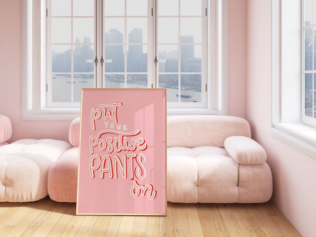 Pink Positive Quote Print Design Wall Art Home Decor Living Room