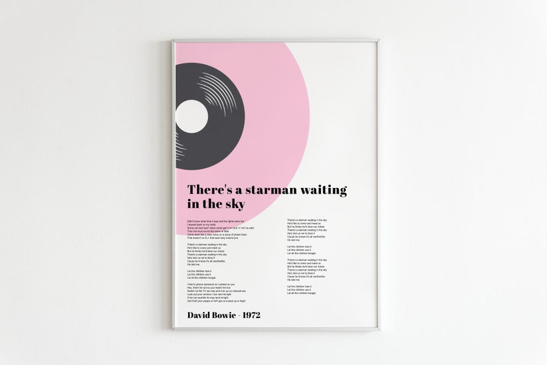 Personalised Lyrics Music Print Design Lyrics Poster Etsy UK