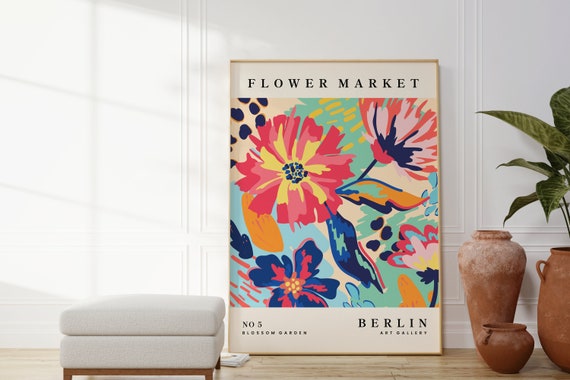 Set of 3 Flower Market Prints, Colourful Plant Art, London, Paris, Berlin,  Abstract, Gallery Wall Art, Floral, Living Room - Etsy