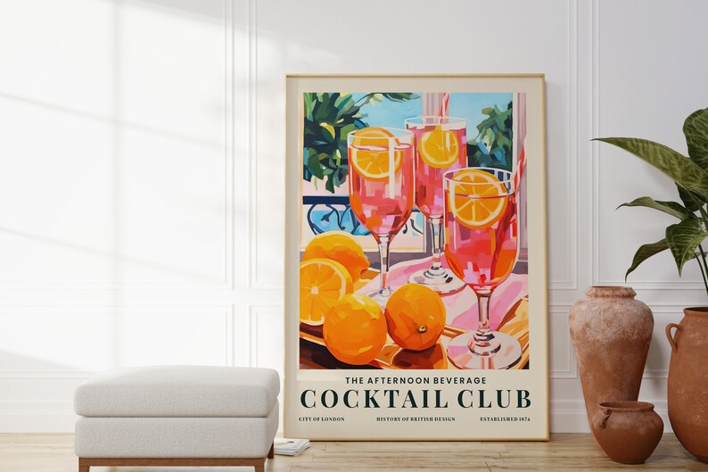 Retro-Cocktail-Wandbilder-Set - 9-teilig, Bunte Drucke, Ungerahmt, Für Bar, Wohnzimmer, Party-Deko