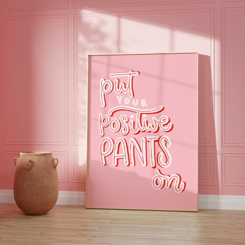 Oh La La Pink Print Design Pink Wall Art Home Decor Etsy UK