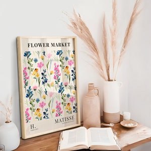 Colourful Flower Market Henri Matisse Watercolour Print, Boho Home Decor, Plant Wall Art, Flower Prints, A5/A4/A3/A2/A1/5x7/4x6 image 2