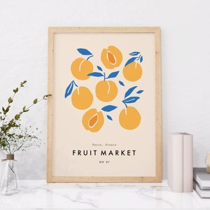 Peach Fruit Market Print, Boho Home Decor, Modern Wall Art, Peach Print, Kitchen, Living Room, A5/A4/A3/A2/A1/5x7/4x6 image 6