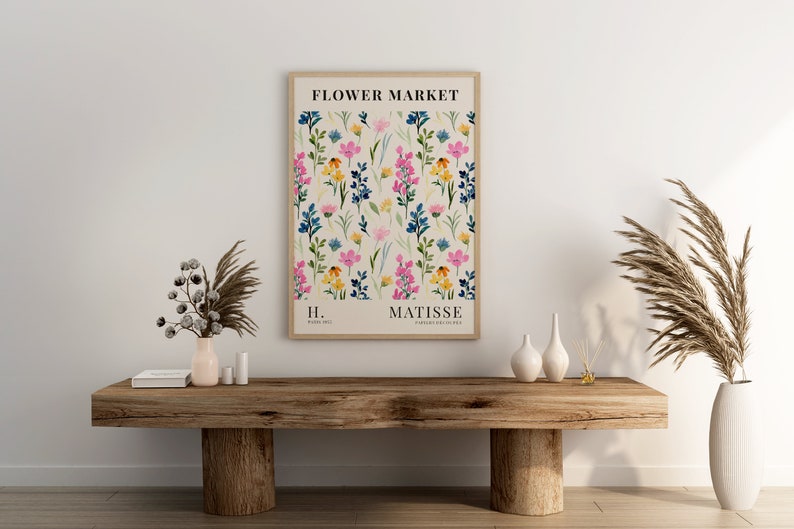 Colourful Flower Market Henri Matisse Watercolour Print, Boho Home Decor, Plant Wall Art, Flower Prints, A5/A4/A3/A2/A1/5x7/4x6 image 5