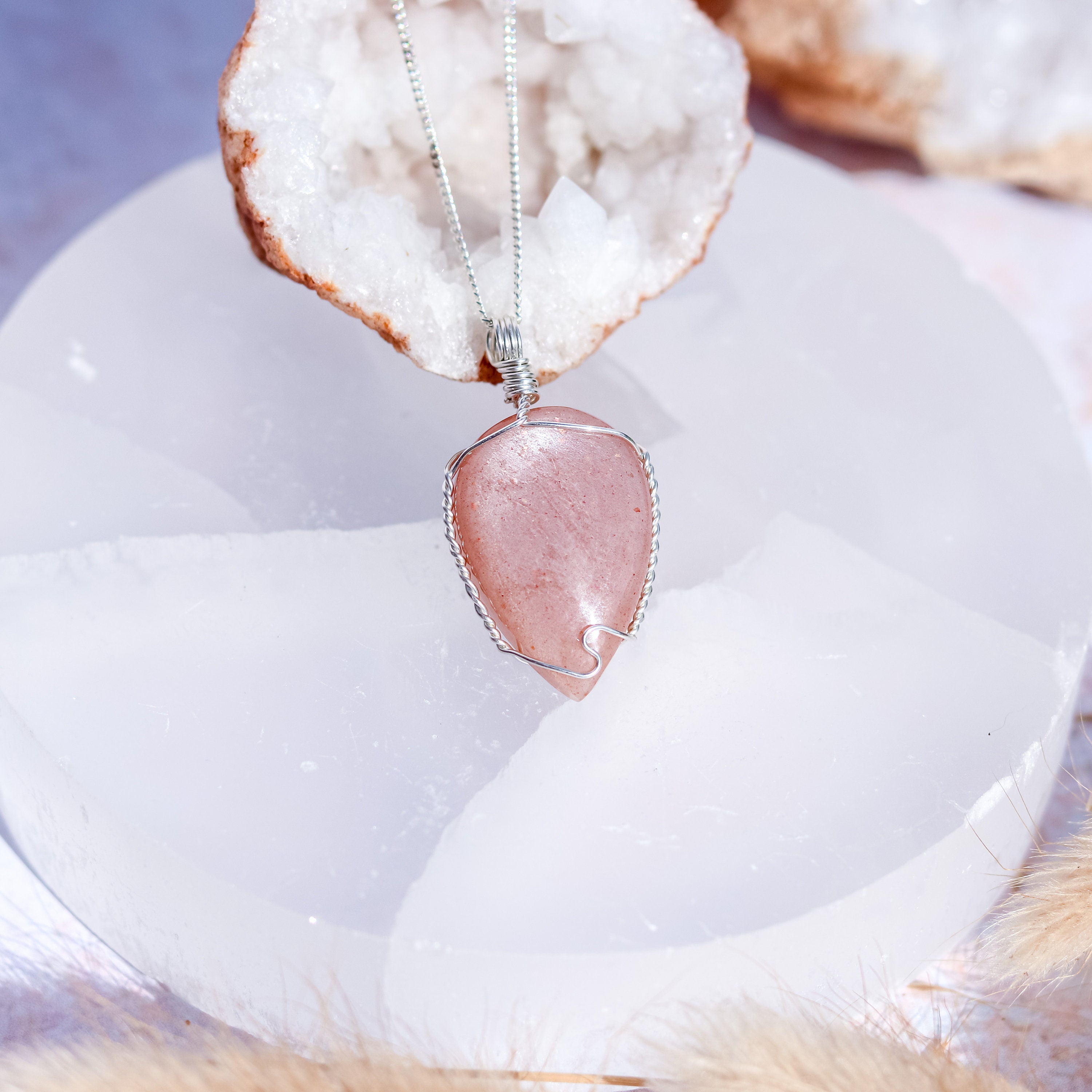 Collier Fait Main Argent 925 – Pierre De Lune Arc-en-ciel Naturelle – Longueur 18 Pouces – Inde