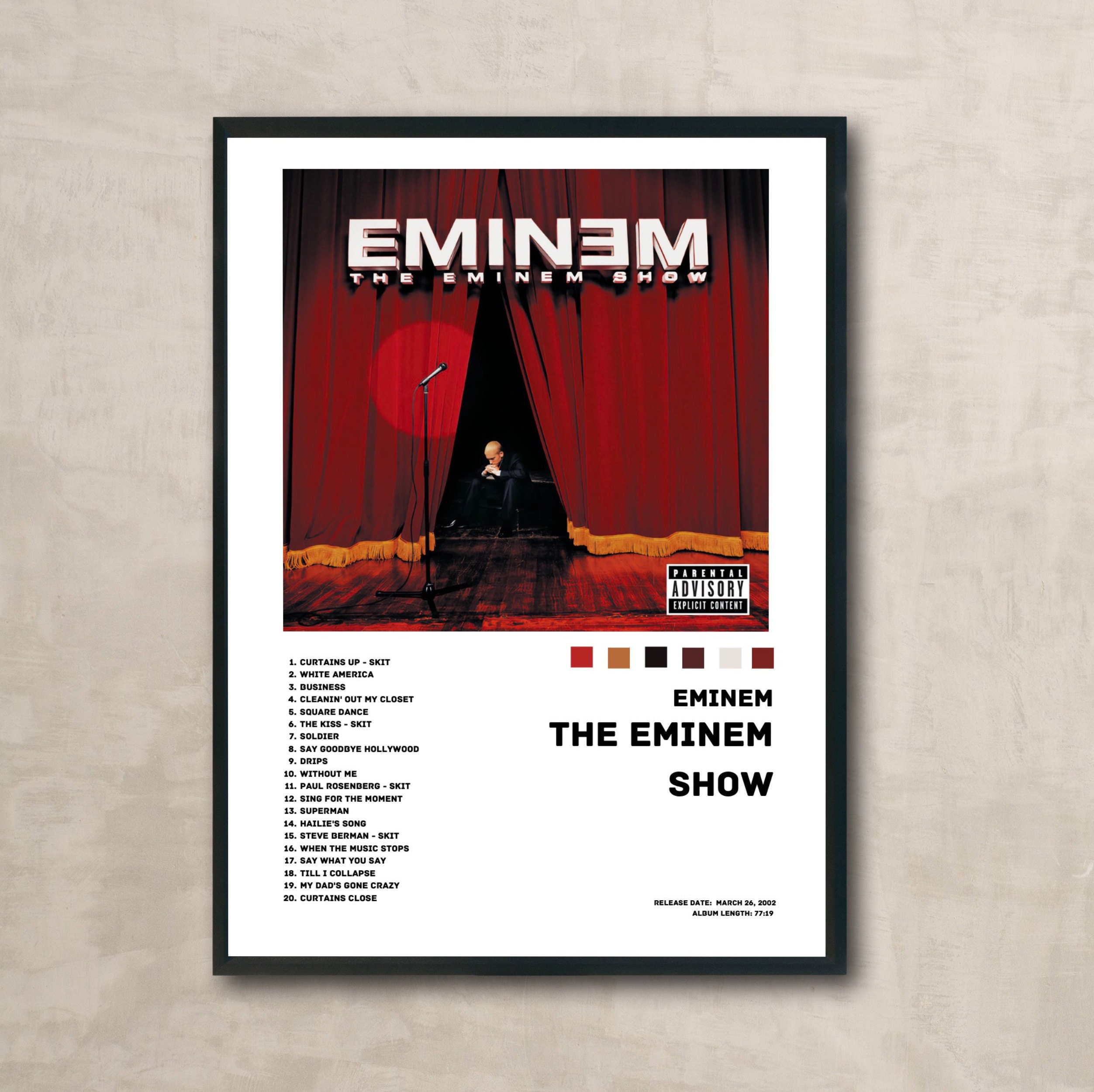 The Eminem Show Vintage 2002 Rap Music Album Promo Poster 22 x