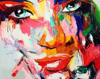 150 X 150 Original XXL Acrylic Painting Large Picture Art Colorful