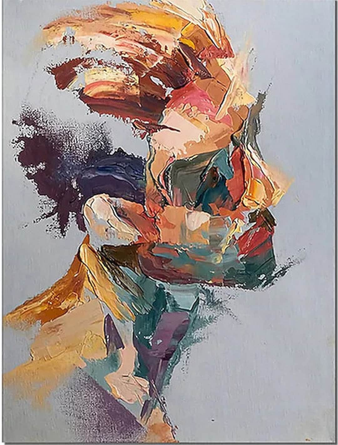 肖像画の男の絵画キャンバスにアクリル絵の具サイン/フィギュアの男の