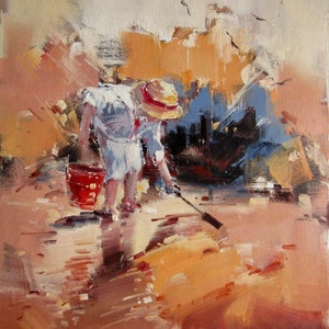 retrato niños pintura pintura firmada óleo sobre lienzo / niños pintura al óleo sobre lienzo