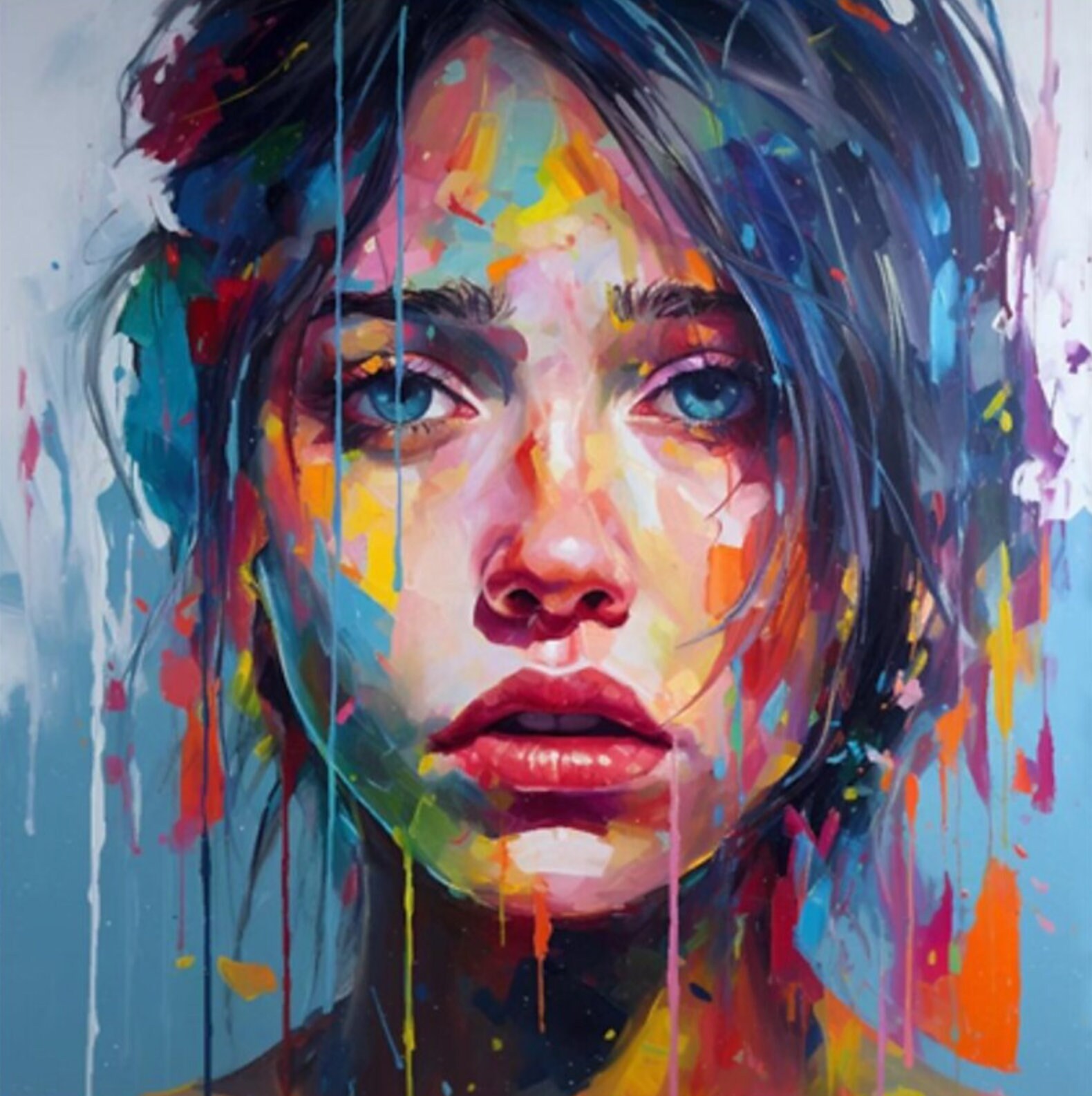 Portrait Woman Painting Oil Painting on Canvas / Figure Woman Oil ...