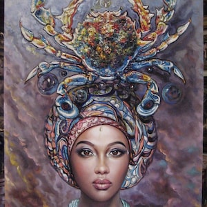 portrait of a young sexy woman oil painting on canvas / Antique Portrait of a Young black Lady Oil painting on canvas