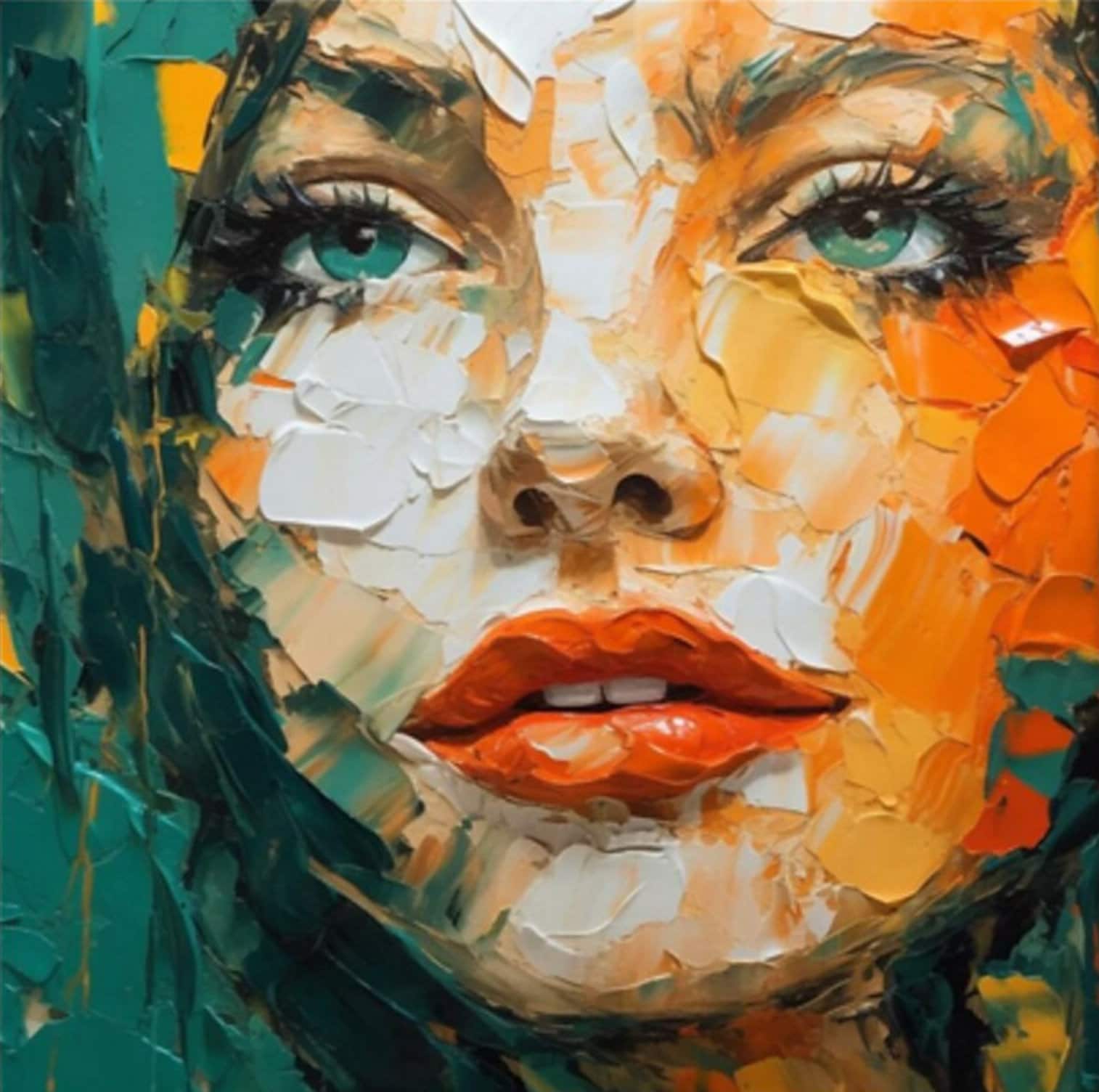 Portrait Woman Painting Oil Painting on Canvas / Figure Woman Oil ...