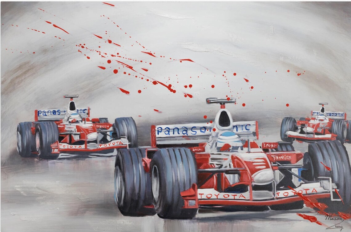 Abstract car acrylic painting on canvas / abstract landscape Etsy