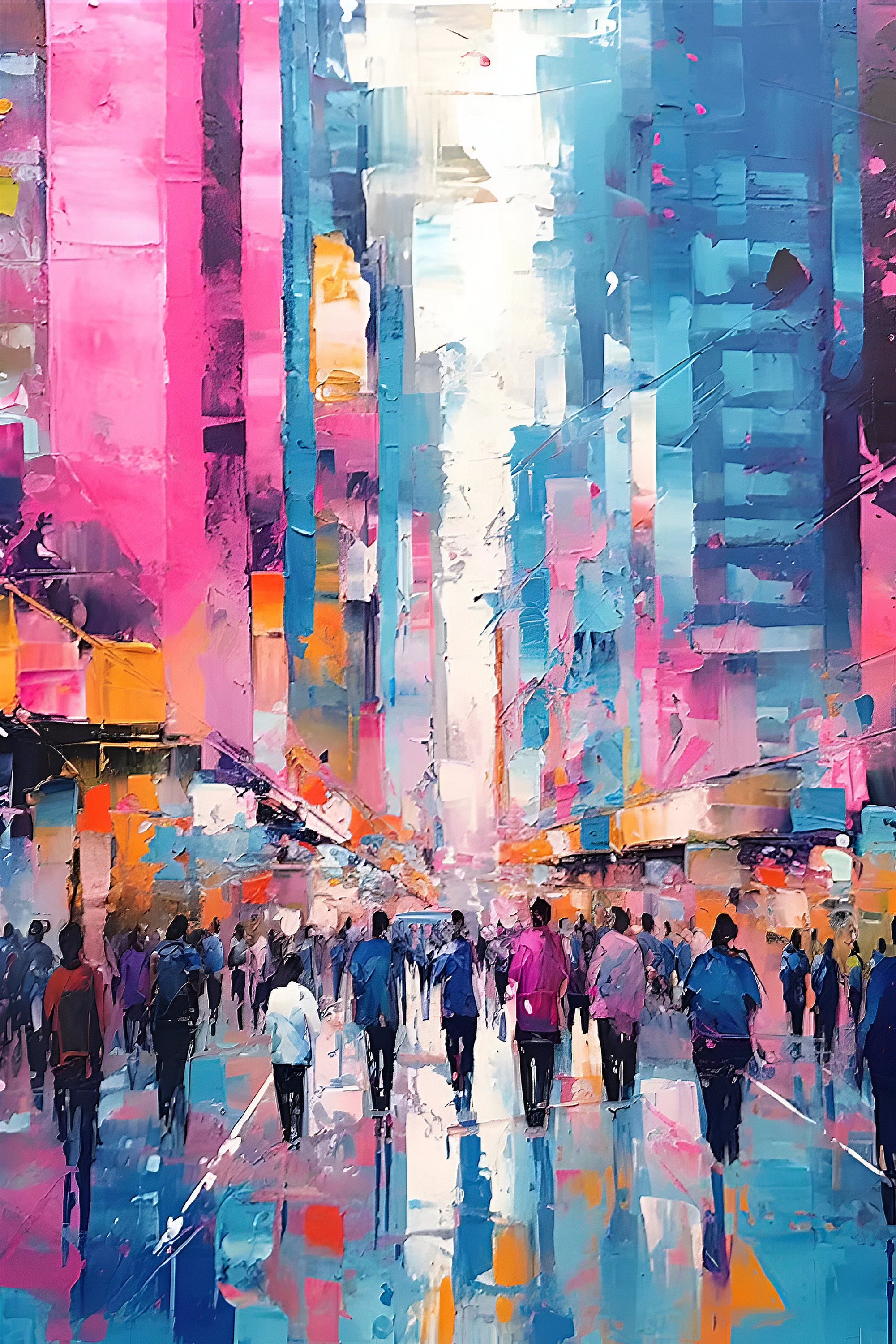 Handmade Cityscape Oil Painting Hand Painted Wall Art Original ...