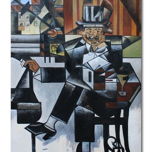Juan Gris-Man in a Café 90 x 120 cm hand painted oil painting canvas