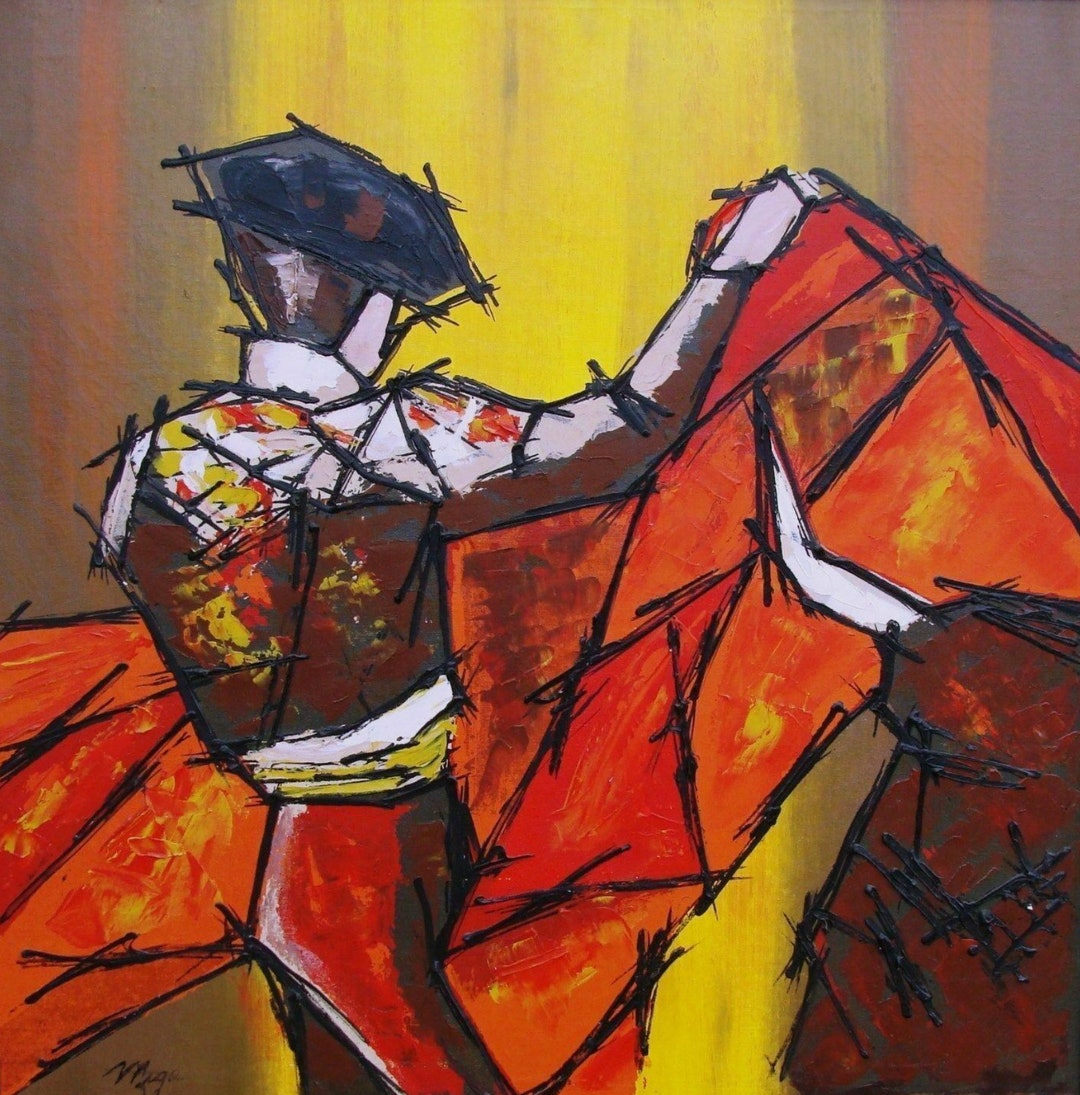 Matador Bull Fighter Painting - Matador Bull Fighter Painting - Etsy