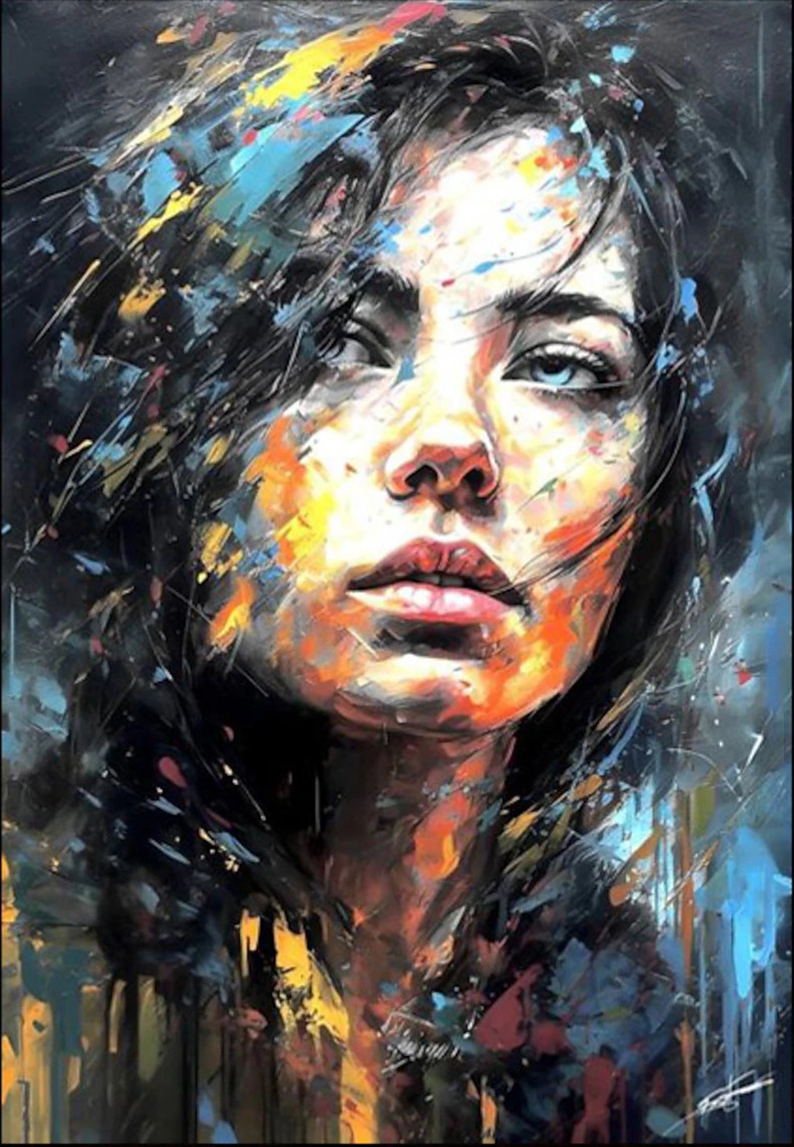 Portrait Woman Painting Oil Painting on Canvas / Figure Woman Oil ...