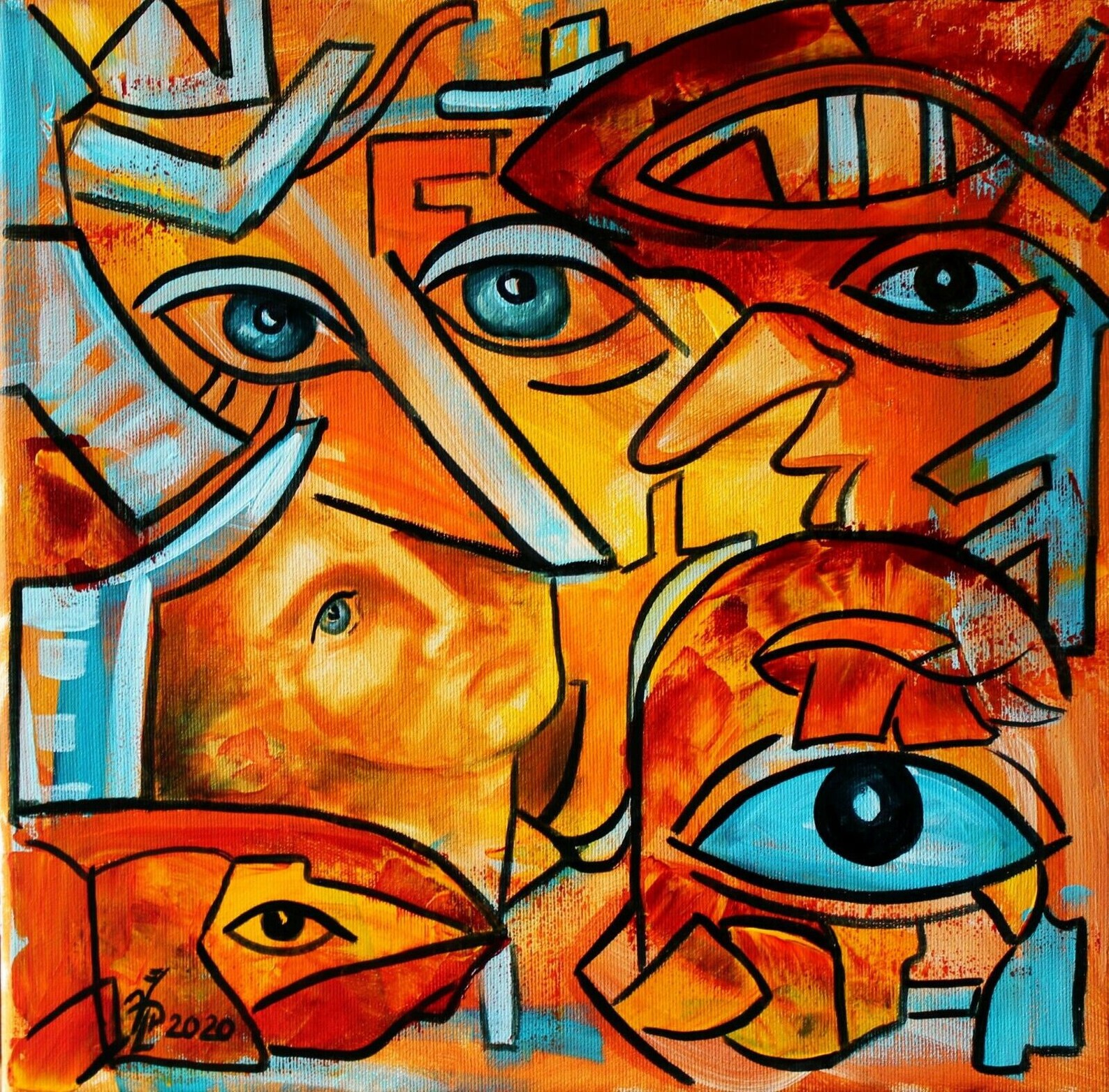 Abstract portrait painting oil painting on canvas / abstract | Etsy