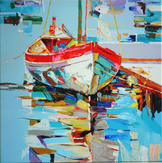 Tableau Peinture Acrylique Sur Toile – Œuvre Abstraite Fait Main, Déco Moderne 2024