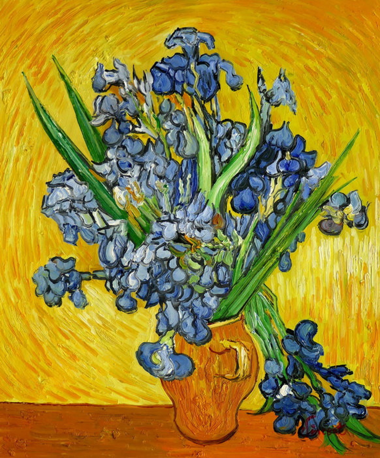 Abstrakte Malerei Blumen nach Van Gogh Öl auf Leinwand / | Etsy