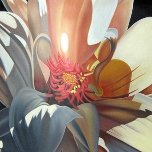 flower painting oil painting on canvas signed / flower modern art oil painting on canvas