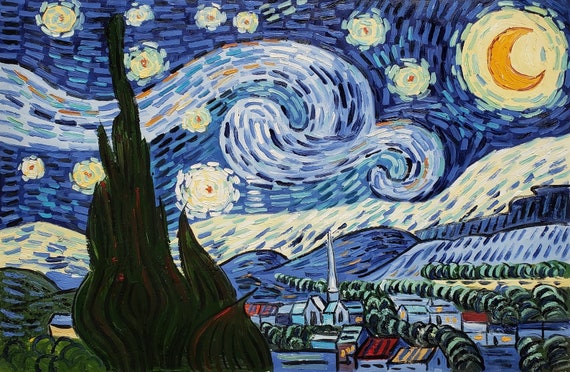 Abstract Star Night After Van Gogh Oil Painting on Canvas - Etsy
