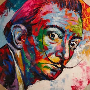 Salvador Dali painting portrait canvas 47&quot; wall art home decor interior design