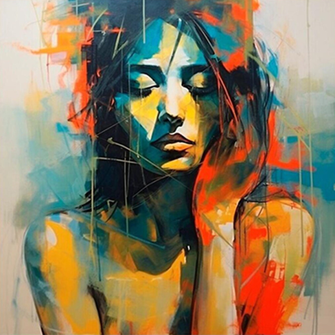 Portrait Woman Painting Oil on Canvas - Etsy UK