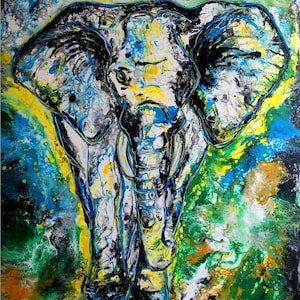 modern art animal acrylic painting on canvas