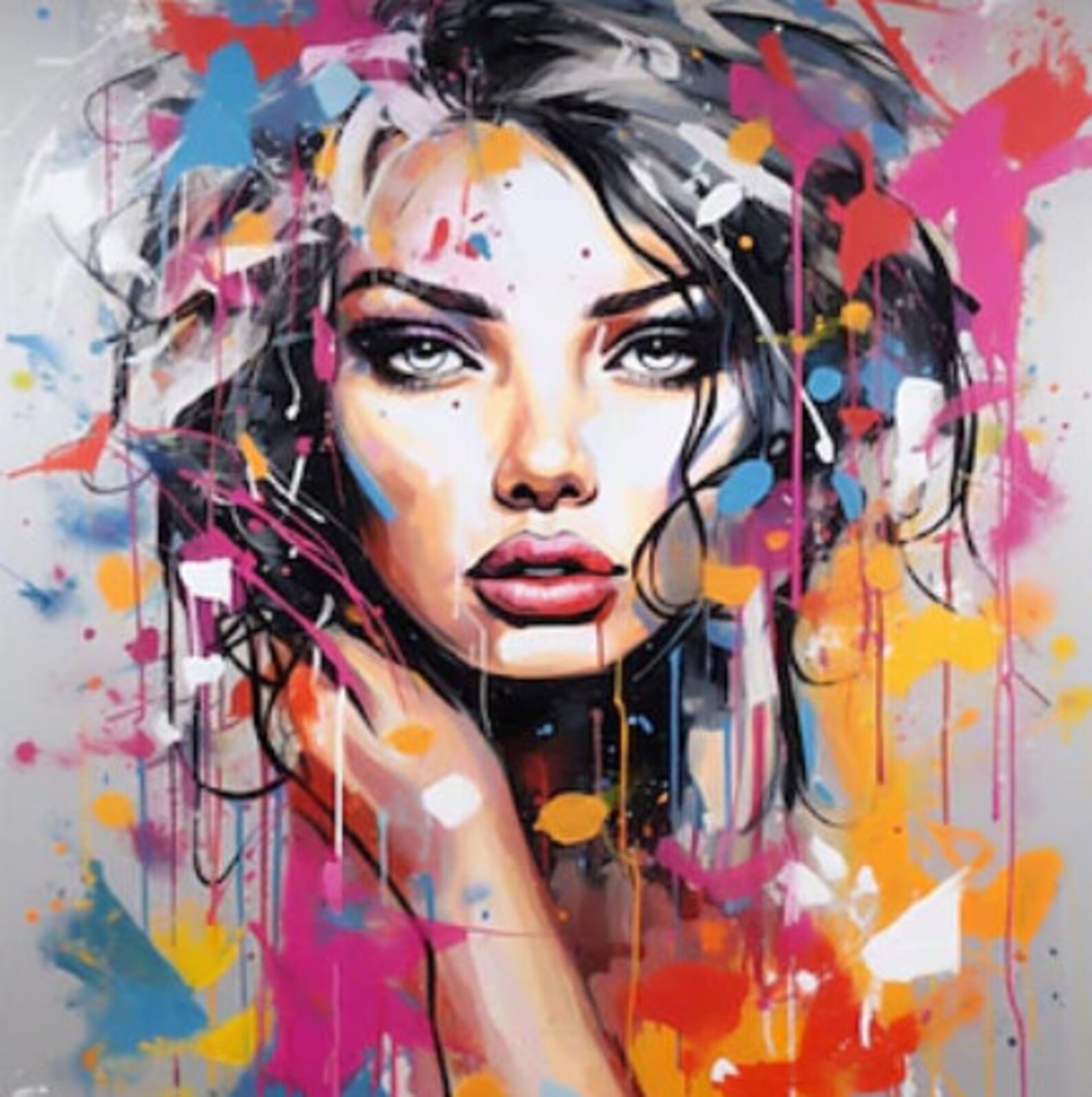 Face Woman Portrait Oil Painting on Canvas / Figure Woman Oil Painting ...