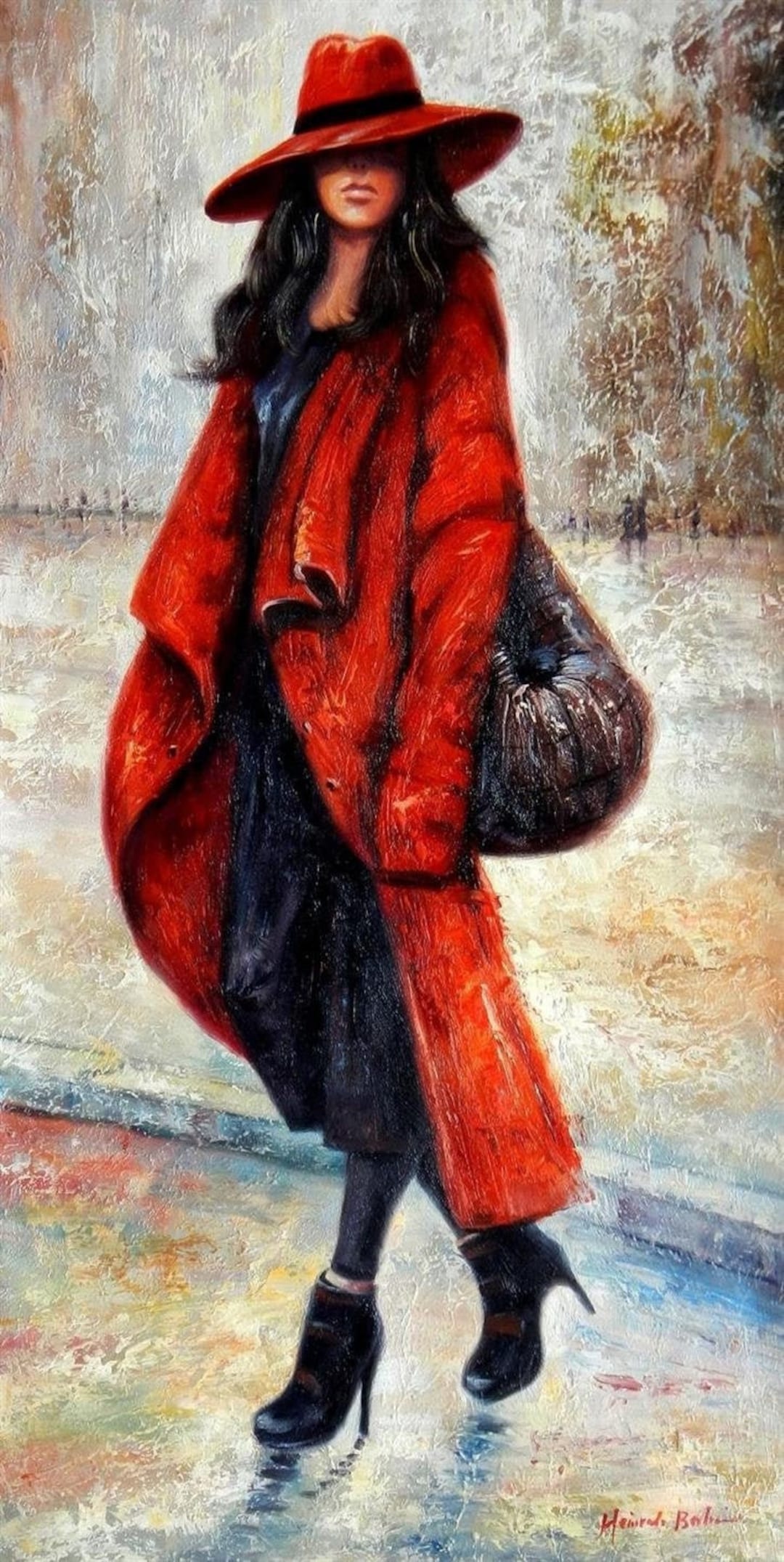 Portrait Woman Painting Oil Painting on Canvas Signed / Woman Figure ...
