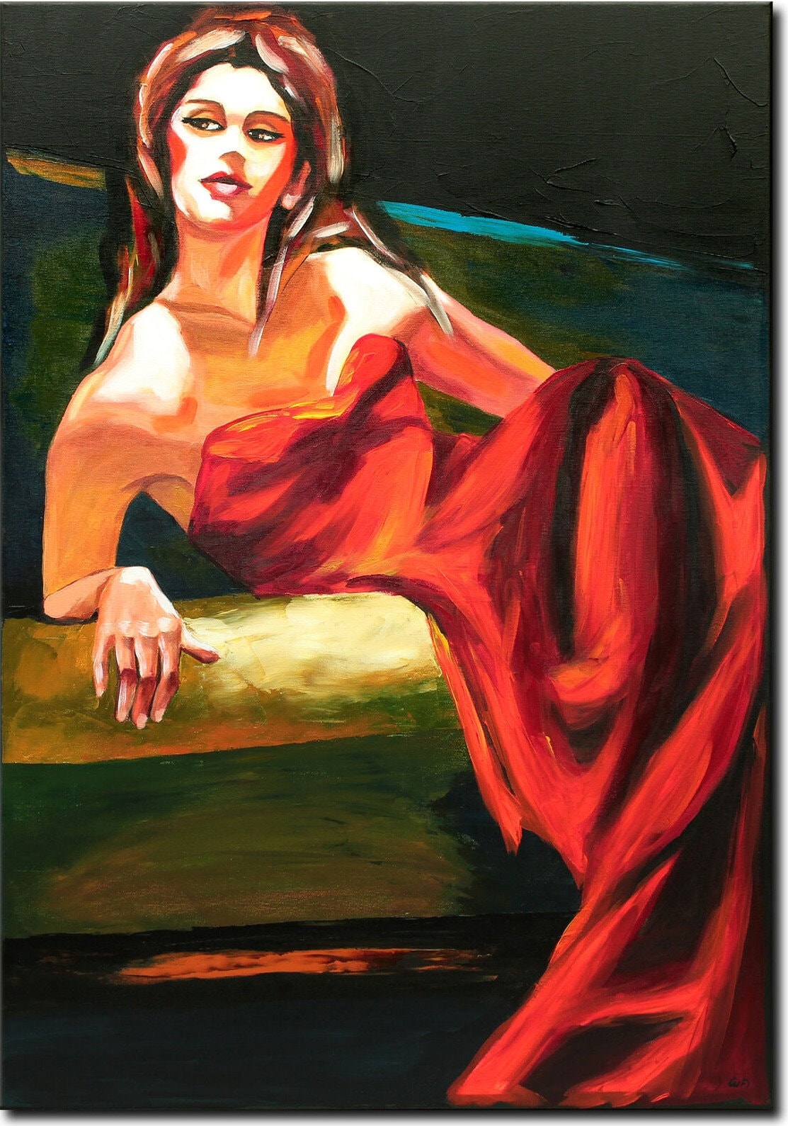 Portrait woman painting acrylic painting on canvas signed / | Etsy
