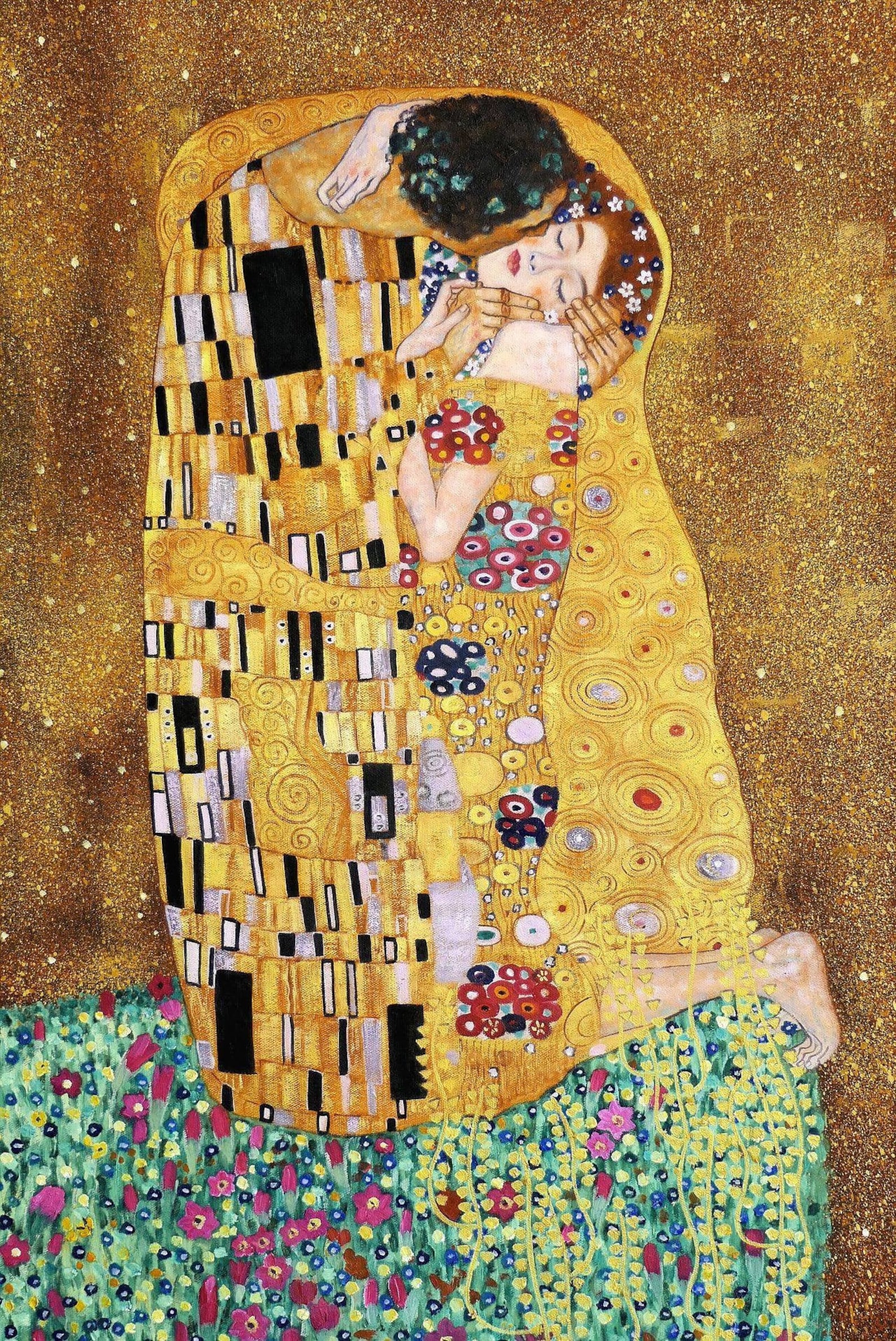 The Kiss Painting Oil Painting on Canvas Signed After Klimt / the Kiss ...