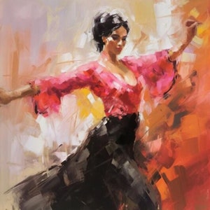 flamenco dancer painting oil painting on canvas / flamenco dancer oil painting on canvas