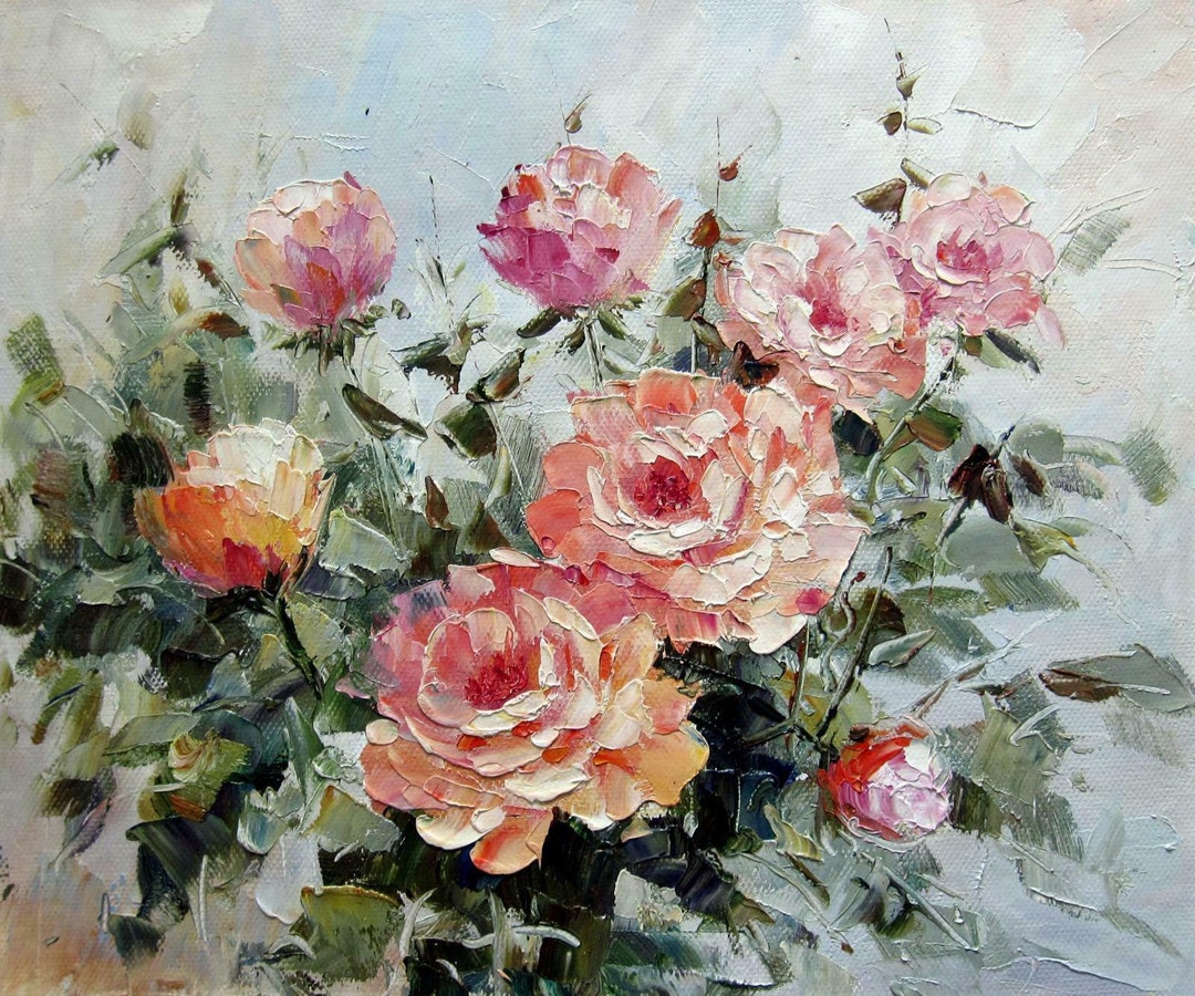 キャンバス油絵よっこHeroic  Roses英雄的なバラ大きめキャンバス キャンバス油絵よっこ様専用Heroic Roses英雄的なバラ大きめ