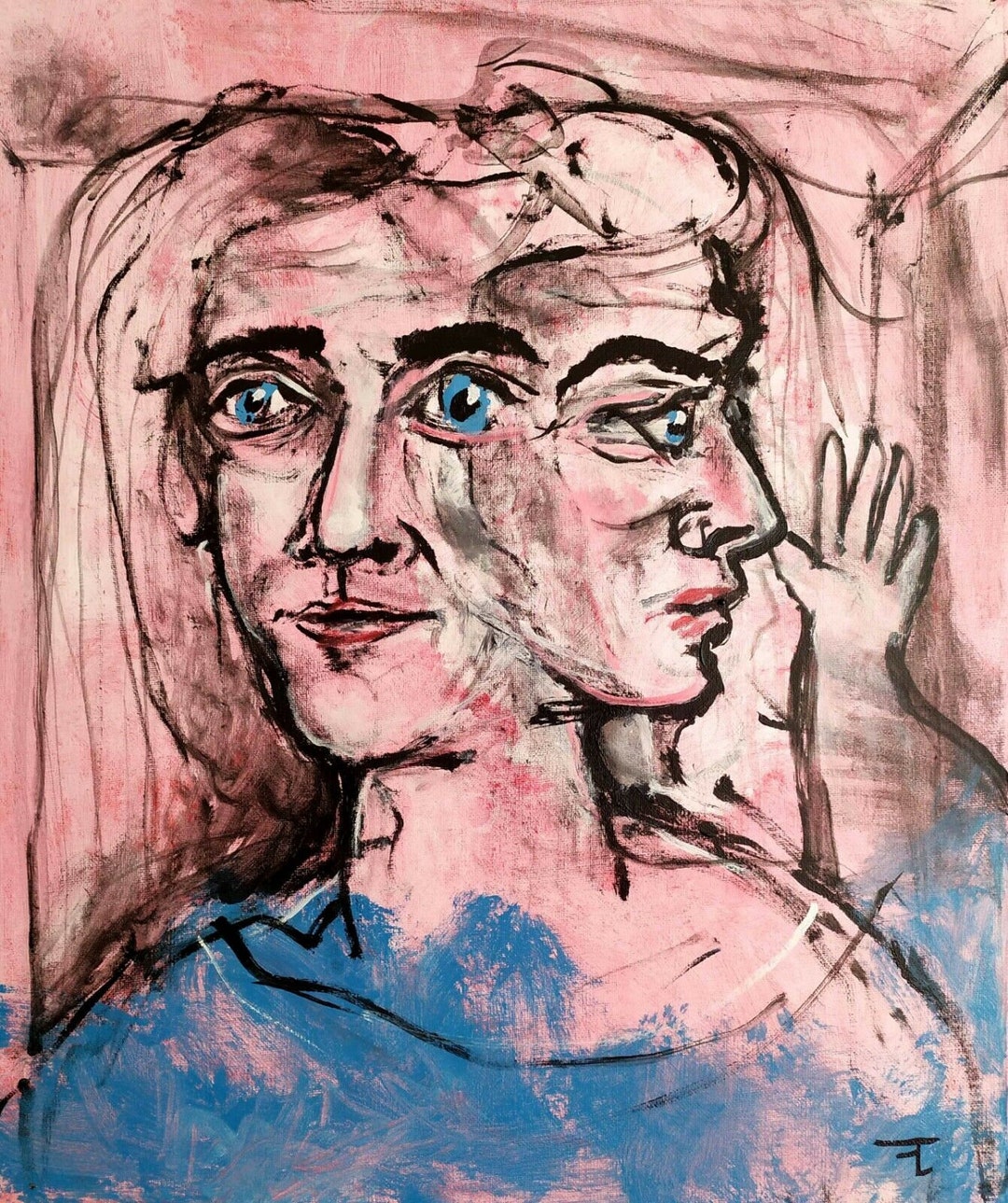 Portrait Woman Painting Oil Painting on Canvas Signed / Hand - Etsy