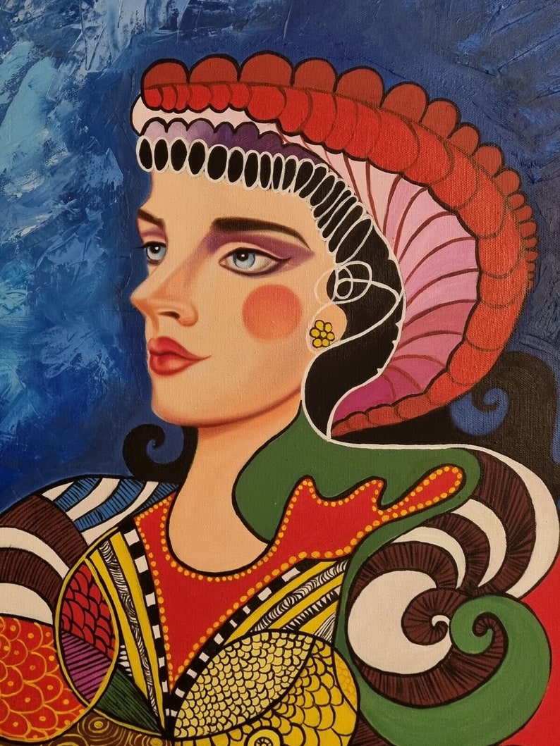 Modern Art Female Oil Painting on Canvas Etsy