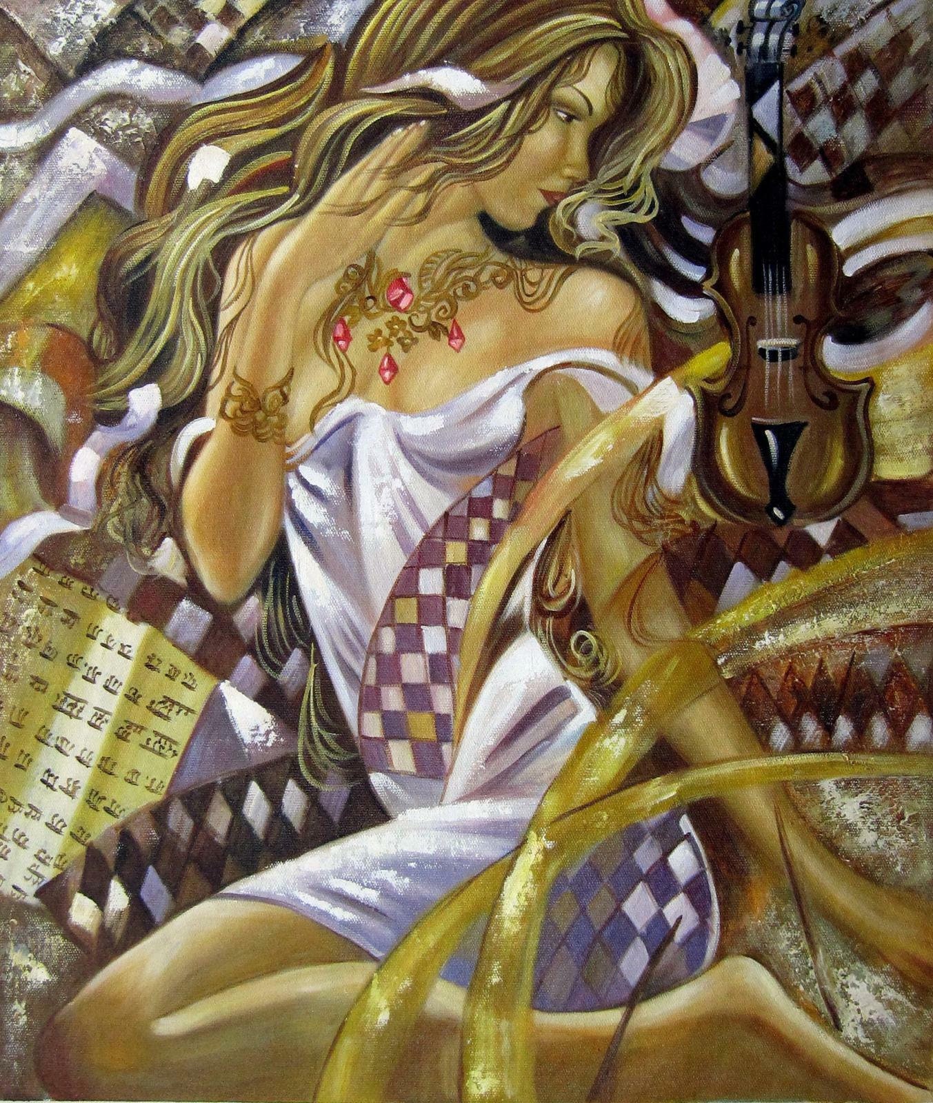 Portrait Woman Painting Oil Painting on Canvas Signed / Woman Figure ...