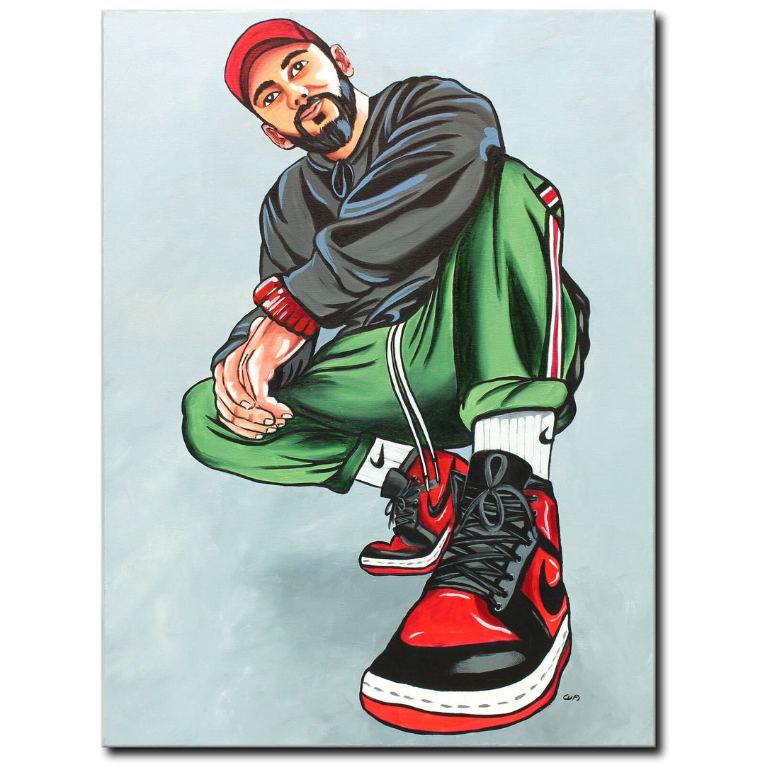 Portrait Rapper Painting Acrylic on Canvas Signed / Figure Etsy