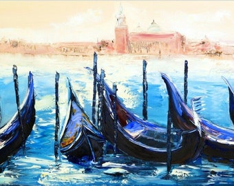 ヴェネツィアの風景、キャンバスに油絵 - Etsy 日本