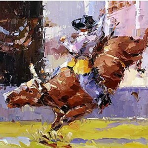 modern art rodeo painting oil on canvas