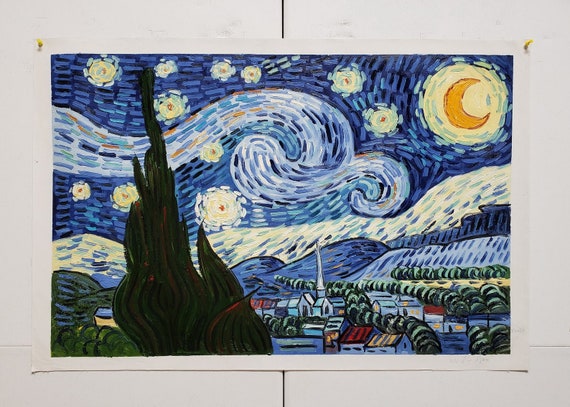 Abstract Star Night After Van Gogh Oil Painting on Canvas - Etsy