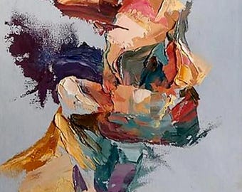 abstract painting man oil on canvas