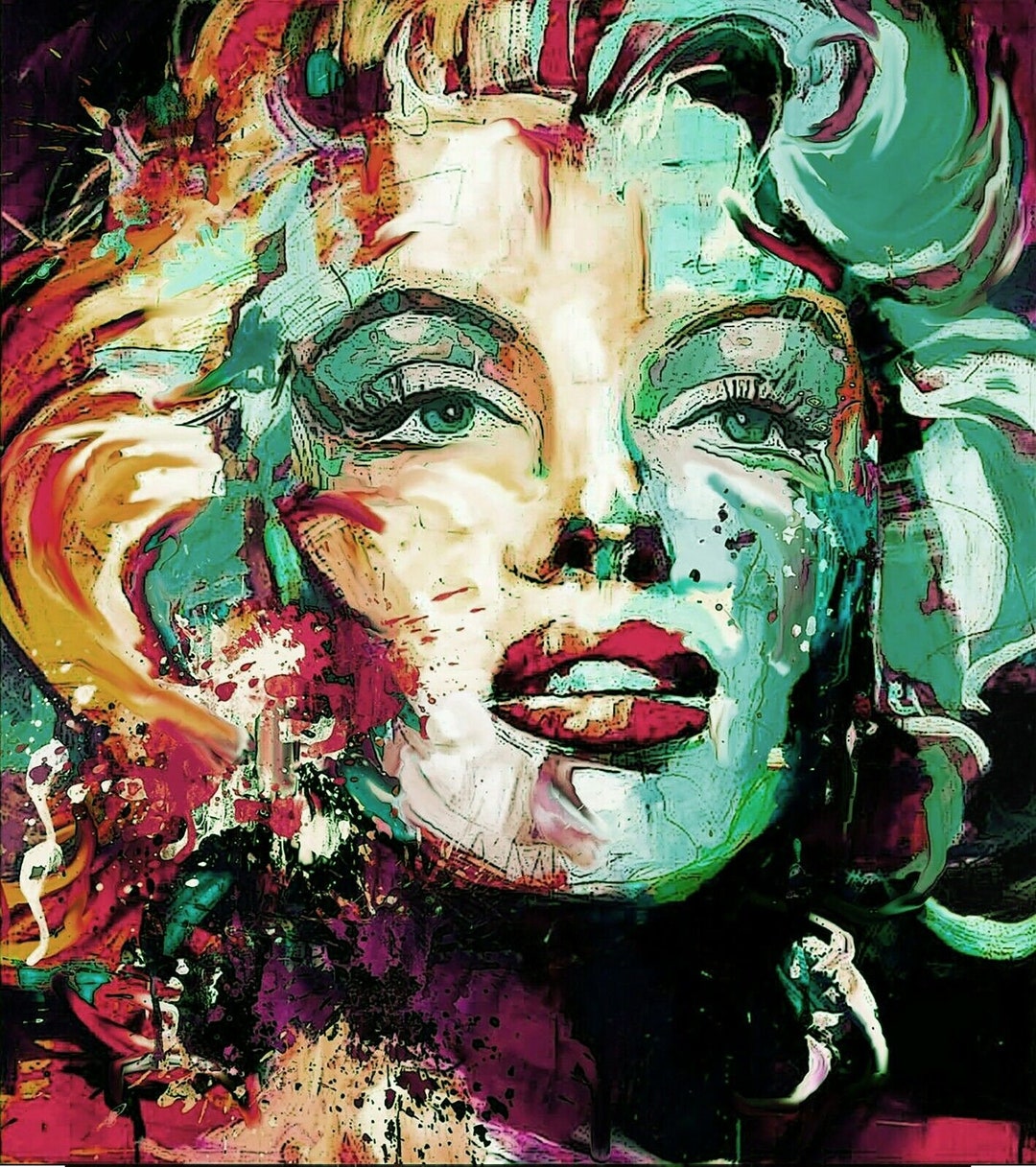 MARYLIN Pop Art Oil Painting on Canvas MARYLIN MONROE Pop Etsy