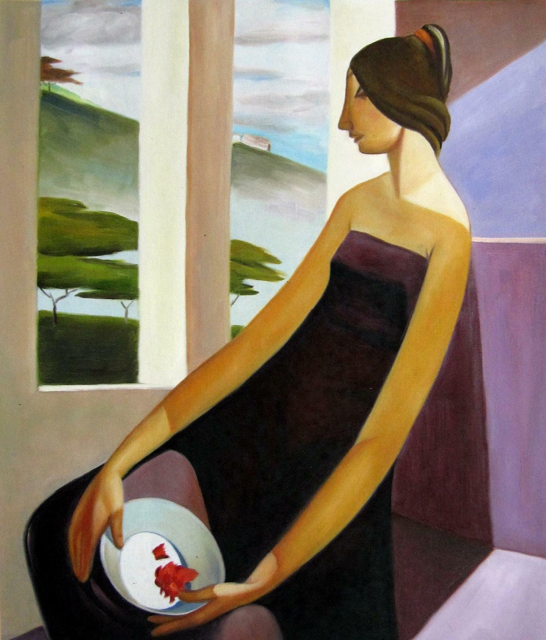 Portrait Woman Painting Oil Painting on Canvas Signed / Figure Woman ...