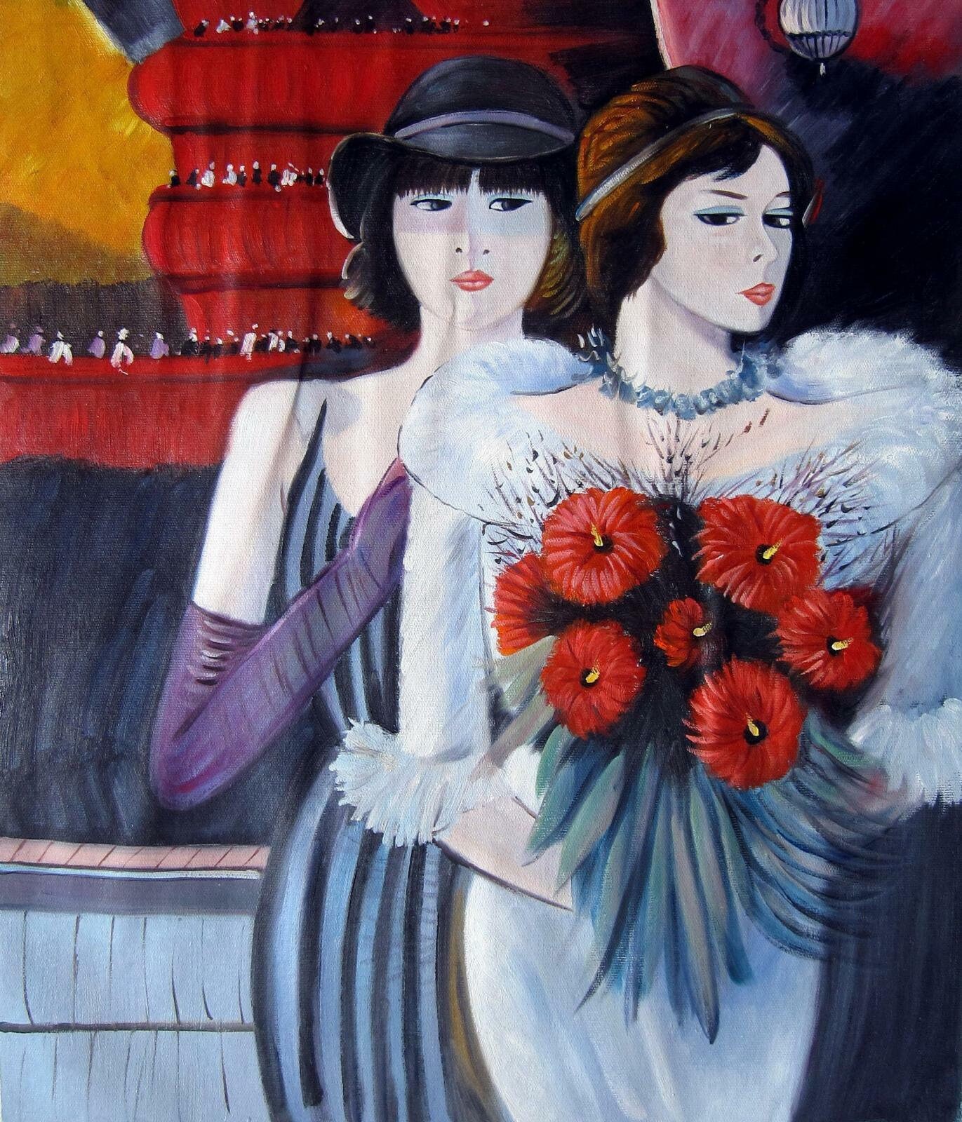 Portrait Woman Painting Oil Painting on Canvas Signed / Woman Figure ...
