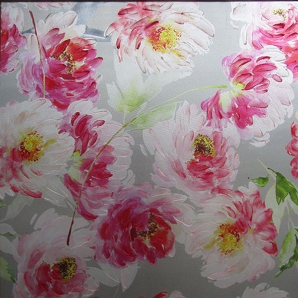 abstrait peinture fleurs pivoines acrylique sur toile / abstract flowers acrylic painting on canvas