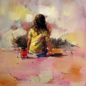 retrato niños pintura pintura firmada óleo sobre lienzo / niños pintura al óleo sobre lienzo