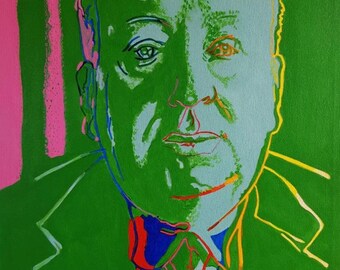 retrato mujer óleo original sobre lienzo firmado / retrato femenino ALFRED HITCHCOCK pintura al óleo original sobre lienzo